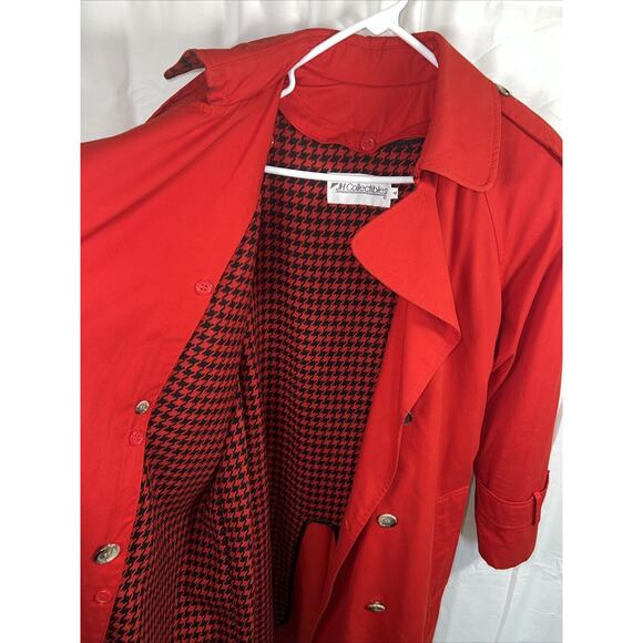 Vintage JH Collectibles Trench Coat Womens Size 4 Red Duster With Liner - Picture 5 of 16
